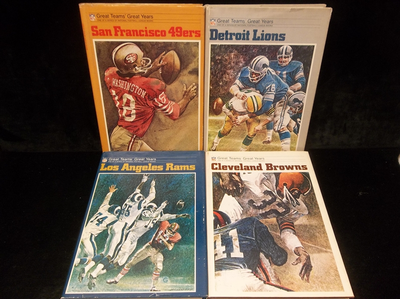 1973-74 NFL Team Hardcover Books “Great Teams Great Years” Series- 4 Diff. Books