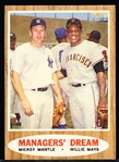 1962 Topps Baseball- #18 Managers’ Dream- Mantle/ Mays