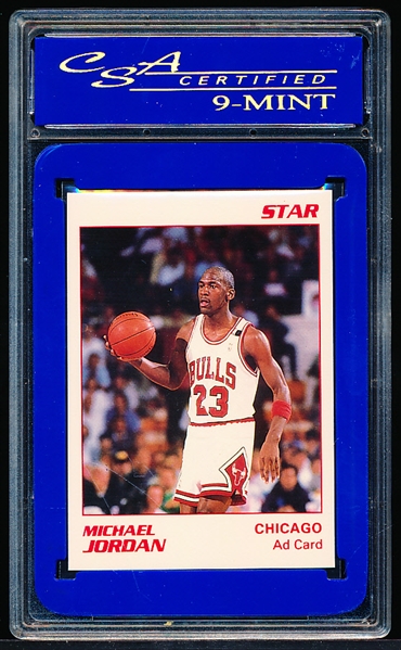 1990-91 Star Bskbl. “Ad Card”- Michael Jordan- CSA Graded Mint 9.