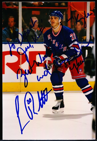 Autographed Luc Robitaille New York Rangers NHL Color 4” x 6” Photo