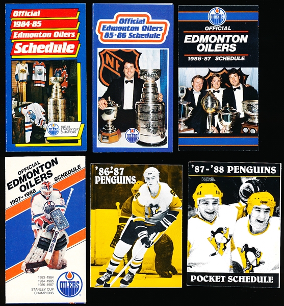 1984/85 to 1996/97 NHL Team Pocket Schedules- 15 Asst.