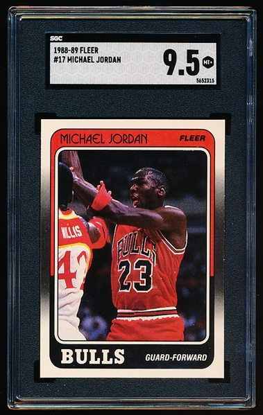 1988-89 Fleer Bskbl. #17 Michael Jordan- SGC Graded Mint+ 9.5.