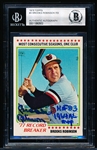 Autographed 1978 Topps Bb- #4 Brooks Robinson RB- Beckett Authenticated & Encapsulated