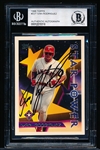 Autographed 1996 Topps Bb- #227 Ivan Rodriguez (Star Power)- Beckett Authenticated & Encapsulated
