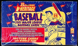 2001 Bowman Heritage Baseball- One Unopened Factory Sealed Hobby Wax Box