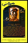 Autographed Ernie Banks Yellow HOF Plaque Postcard