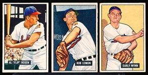 1951 Bowman Baseball- 3 Diff Cleveland Indians