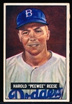 1951 Bowman Baseball- #80 Pee Wee Reese, Dodgers