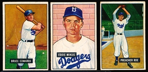 1951 Bowman Baseball- 3 Diff Brooklyn Dodgers