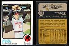 1973 Topps Bb- #220 Nolan Ryan, Angels- 4 Cards