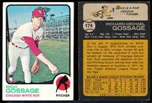 1973 Topps Bb- #174 Goose Gossage RC, White Sox- 4 Cards