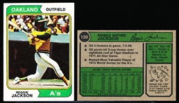 1974 Topps Baseball- #130 Reggie Jackson, A’s- 7 Cards