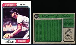 1974 Topps Bb- #215 Al Kaline, Tigers- 8 Cards