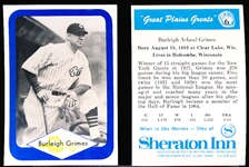 1975 Great Plains Greats- #6 Burleigh Grimes- 25 Cards