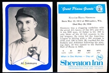 1975 Great Plains Greats- #8 Al Simmons, White Sox- 30 Cards