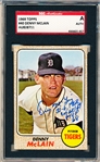 Autographed 1968 Topps Baseball- #40 Denny McLain, Tigers- SGC Certified & Encapsulated