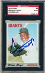 Autographed 1970 Topps Baseball- #600 Willie Mays, Giants- SGC Certified & Encapsulated