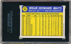 Autographed 1970 Topps Baseball- #600 Willie Mays, Giants- SGC Certified & Encapsulated