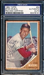 Autographed 1962 Topps Baseball- #50 Stan Musial, Cardinals- PSA/ DNA Certified & Encapsulated