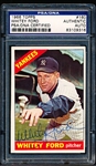 Autographed 1966 Topps Baseball- #160 Whitey Ford, NY Yankees- PSA/DNA Certified & Encapsulated