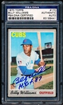 Autographed 1970 Topps Baseball- #170 Billy Williams, Cubs- PSA/ DNA Certified & Encapsulated