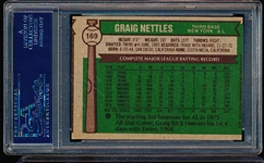 Autographed 1976 Topps Baseball- #169 Graig Nettles, Yankees- PSA/DNA Certified & Encapsulated