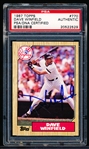 Autographed 1987 Topps Baseball- #770 Dave Winfield, Yankees- PSA/ DNA Certified & Encapsulated