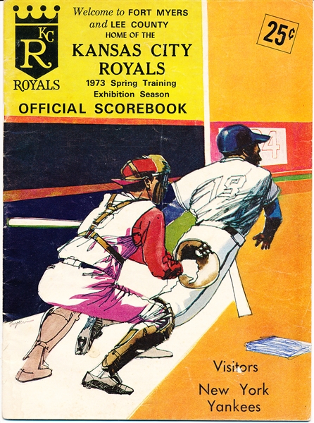 1973 KC Royals- Baseball Spring Training Program vs. New York Yankees