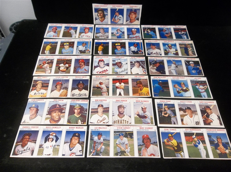 1979 Hostess Baseball 3-Card Uncut Box Panels- 19 Asst.