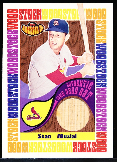 2001 Topps American Pie Bb- “Woodstock Material Bat”- #BBWM-SM Stan Musial, Cardinals