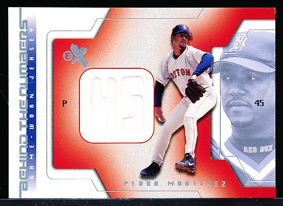 2002 E-X Baseball- “Behind the Numbers Game-Used”- Pedro Martinez, Red Sox