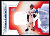 2002 E-X Baseball- “Behind the Numbers Game-Used”- Pedro Martinez, Red Sox