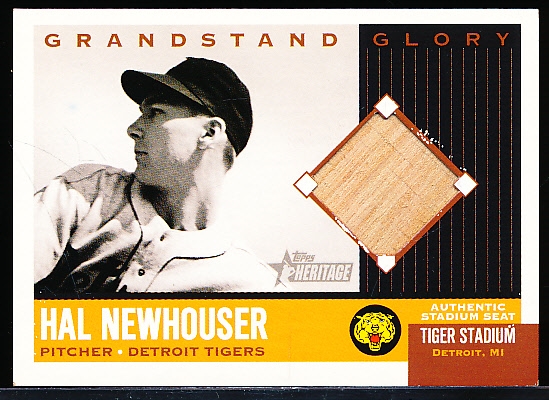 2002 Topps Heritage Bb- “Grandstand Glory Relics”- #GG-HN Hal Newhouser, Tigers