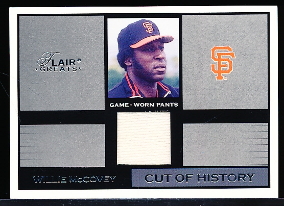 2003 Flair Greats Bb- “Cut of History”- Willie McCovey, S.F. Giants