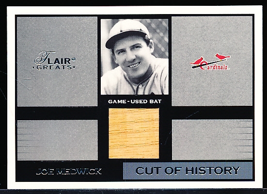 2003 Flair Greats Bb- “Cut of History”- Joe Medwick, Cardinals