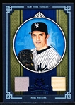 2005 Diamond Kings Bb- “Framed Dual Memorabilia Blue” #150 Mike Mussina, Yankees- #26/50