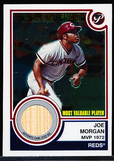 2005 Topps Pristine Bb- “Valuable Performance Bat Relic”- #VP-JM Joe Morgan, Reds
