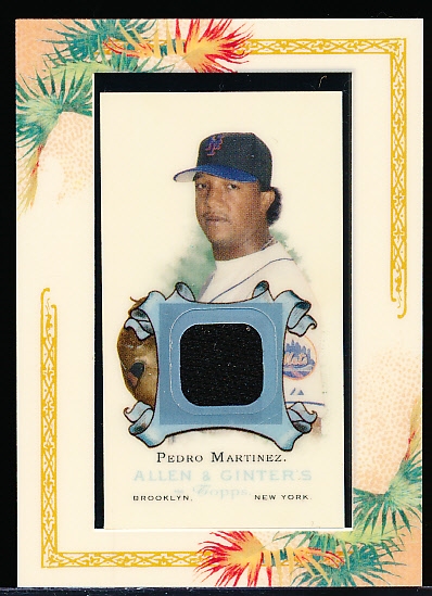 2006 Topps Allen & Ginter Bb- “Mini Relics”- #AGR-PM Pedro Martinez, Mets