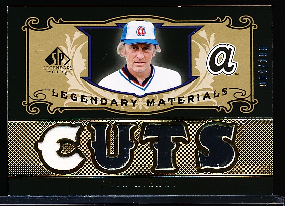 2007 SP Legendary Cuts Bb- “Legendary Materials”- #LM-PN Phil Niekro, Braves- #004/199