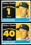 2007 Topps Heritage Bb- “1958 A.L. HR Champion Mantle” Inserts- 21 Diff.