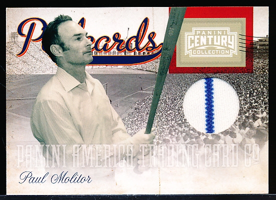 2010 Panini Century Collection “Postcards Game-Used”- #20 Paul Molitor, Milwaukee- #35/250