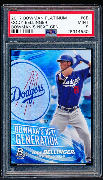 2017 Bowman Platinum Bb- “Bowman’s Next Generation” Insert- #BNG-CB Cody Bellinger, Dodgers- PSA Graded MINT 9
