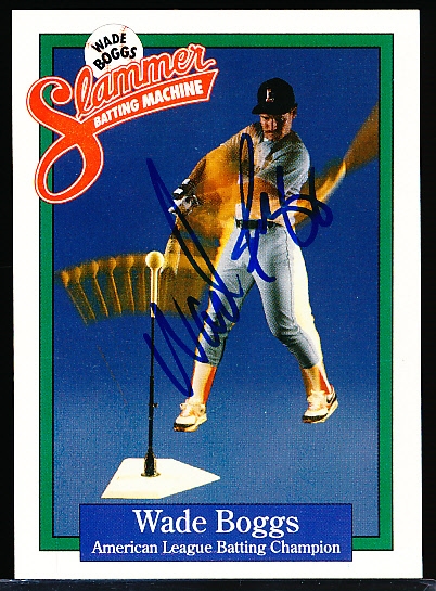 Autographed Wade Boggs “Slammer Batting Machine” Promotional Card