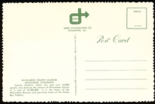 Aero Distributing “MW.21, D-17215- Milwaukee County Stadium” Deckle Edged Chrome Postcard