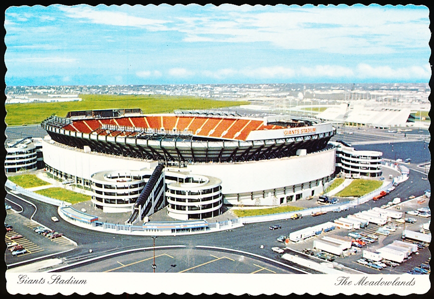 Dexter Press “C-107- Giants Stadium The Meadowlands” Deckle Edged Chrome Postcard
