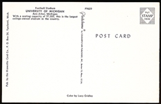 Hiawatha Card Co. “P9609- Football Stadium University of Michigan” Chrome Postcard