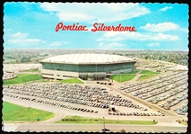 Hiawatha Card Co. “277330-D: Pontiac Silverdome” Deckle Edged Chrome Postcard