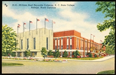 North Carolina News Co. “1C-H1512, R-16- William Neal Reynolds Coliseum, N.C. State College, Raleigh, North Carolina” Linen Postcard