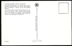 R and C Hakanson “C21183- Oakland-Alameda County Coliseum” Chrome Postcard