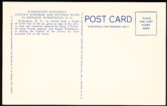 B.S. Reynolds Co. “2A-H970- Washington Monument, Lincoln Memorial, Bridge and Potomac River, Washington, D.C.” Linen Postcard